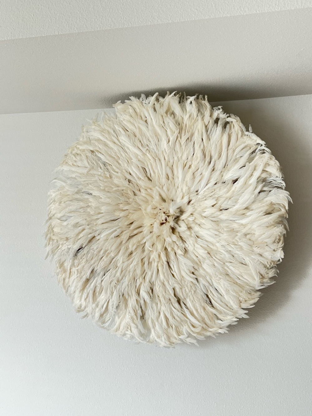 White African Juju Hat: Bamileke Feather Wall Decor, Tribal Art